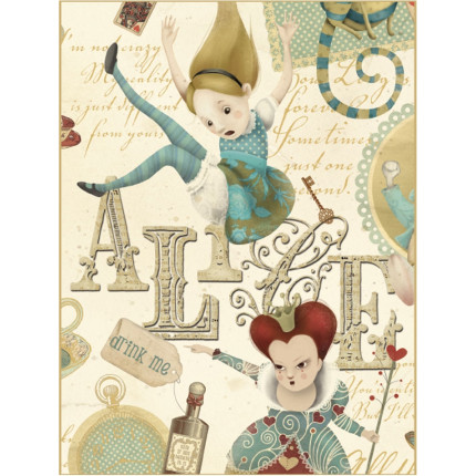 Foglio di carta da regalo fantasia Alice nel paese delle meraviglie