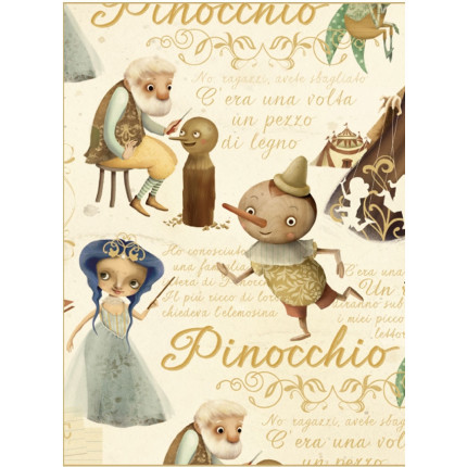 Foglio carta da regalo fantasia Pinocchio
