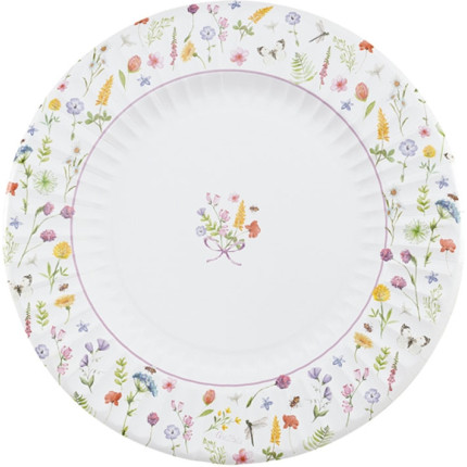 Maxi piatti in cartoncino wild flowers in confezione da 6 pezzi