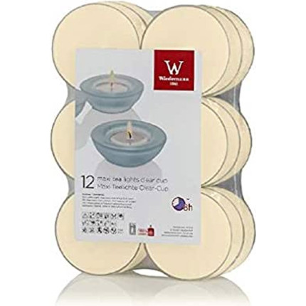 Tealight trasparenti in confezione da 12 pezzi