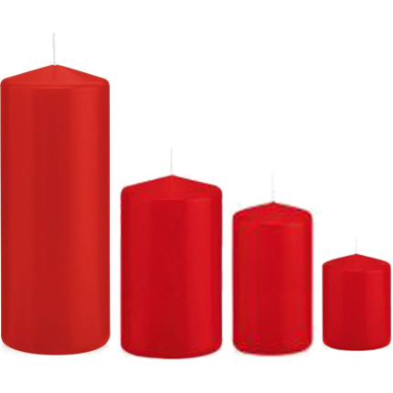 Candele decorative in tinta unita rosse