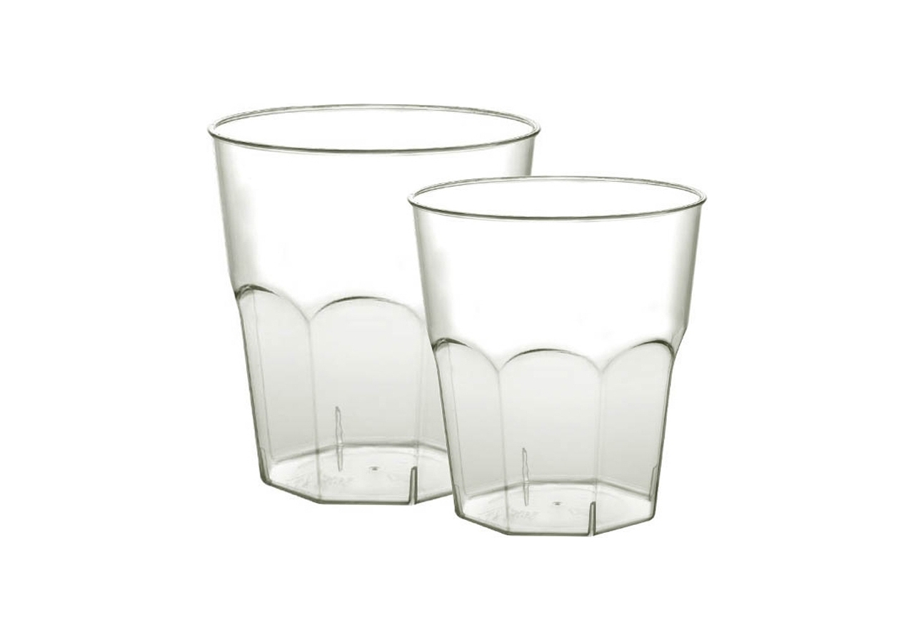 Bicchieri in plastica trasparente per cocktail in 3 formati