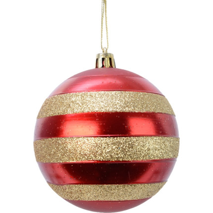 Pallina di natale glitterata rossa