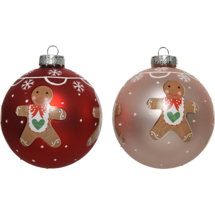 Pallina per albero con disegno pan di zenzero