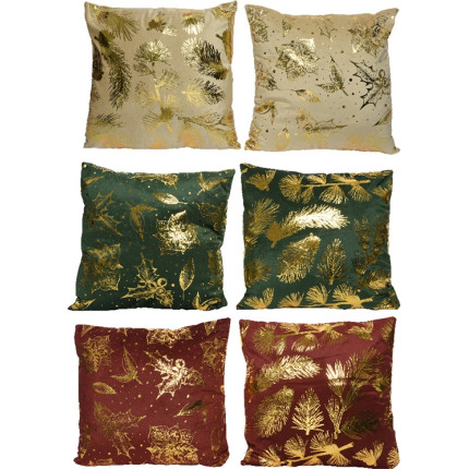 Cuscino velluto con decori oro