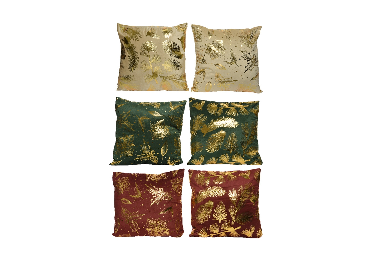 Cuscino velluto con decori oro