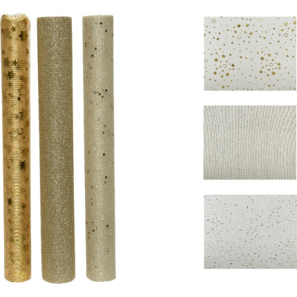 Rotolo in tessuto dorato con finitura glitter