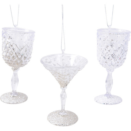Calice glitterato pendente 10cm