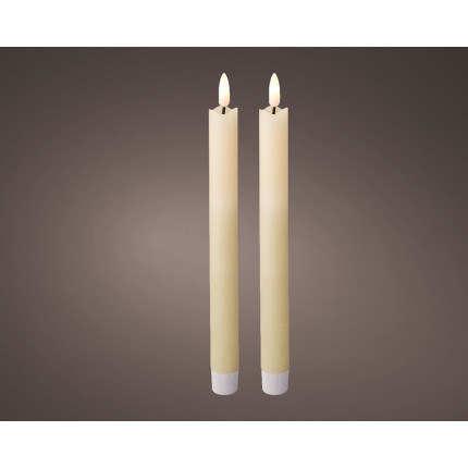 Cereria Di Giorgio - 10 Candele Coniche - Diametro 2,2 cm Altezza 25 cm - Colore Panna - Durata 7 ore - Standard per candelabro