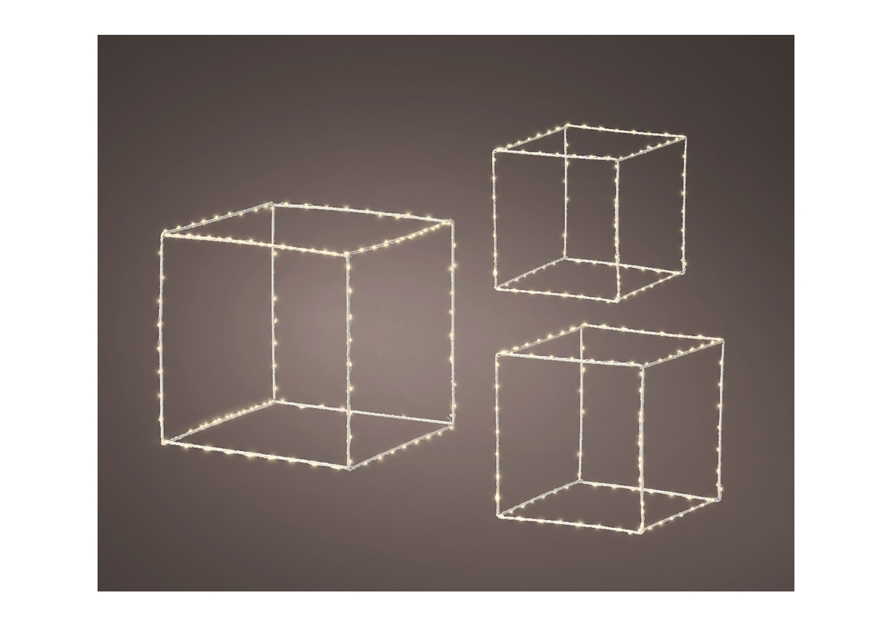 Sagome luminose cubiche led (3 pezzi)