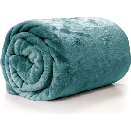 Coperta in velluto petrolio