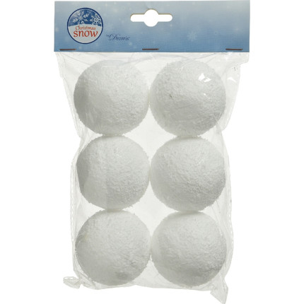 Palline di neve 6cm (6 pezzi)