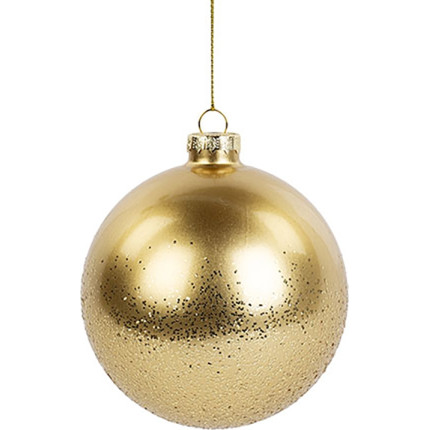 Sfere oro con glitter (4 pezzi)