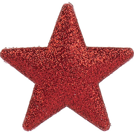 Stelle glitter rosse con adesivo 60mm(4 pezzi)