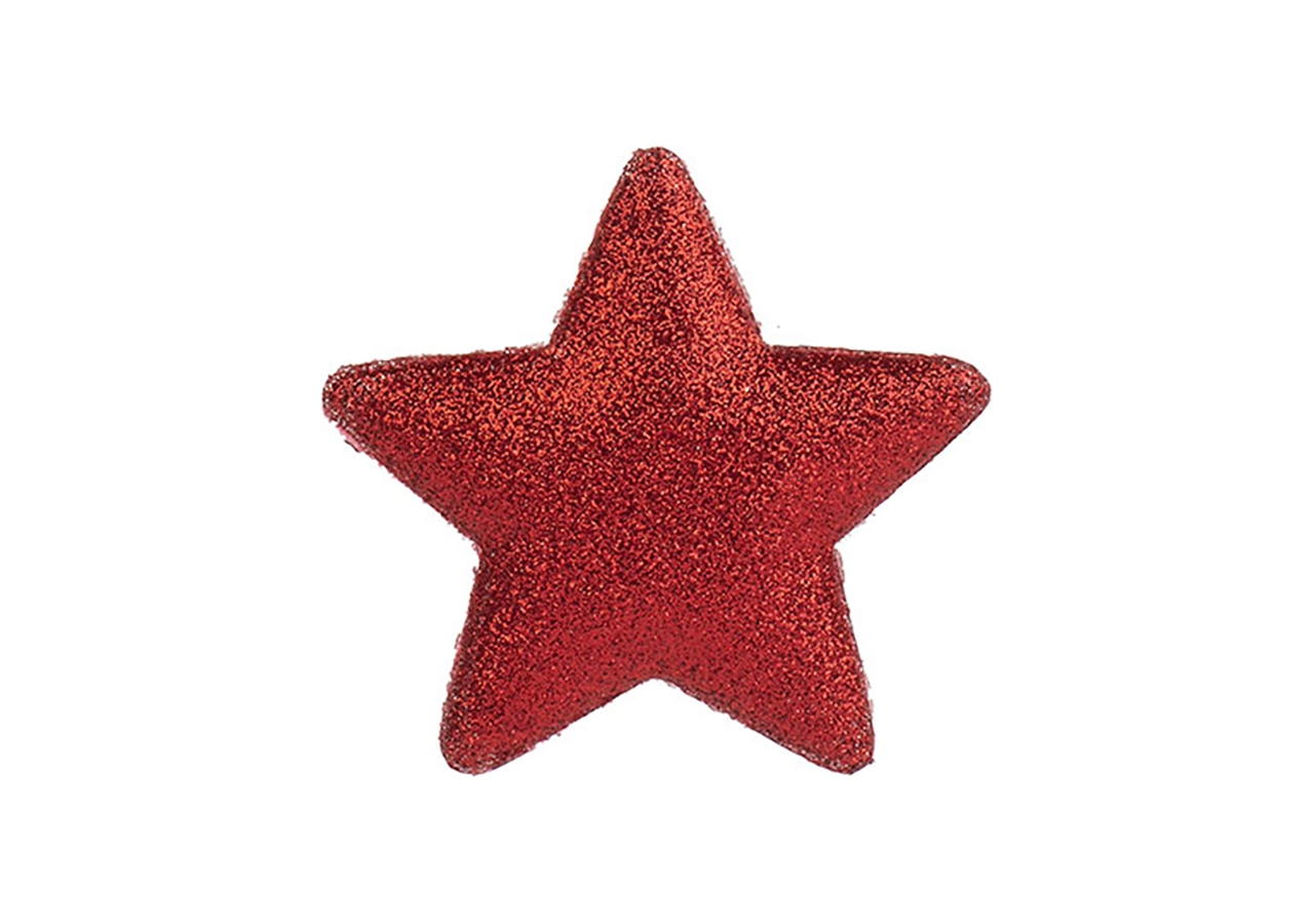 Stelle glitter rosse con adesivo 90mm (2 pezzi)
