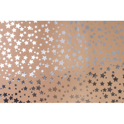 Carta regalo metal kraft constelle argento. Confezione da 10 fogli