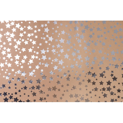 Carta regalo metal kraft constelle argento. Confezione da 10 fogli
