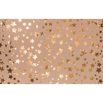 carta regalo metal kraft con stelle oro in confezione da 10 fogli