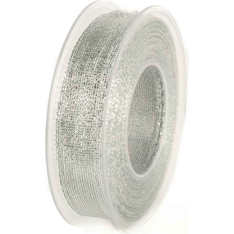 Nastro rete lurex animato, color argento.
