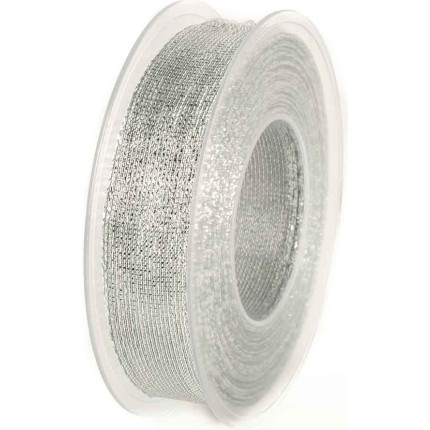 Nastro rete lurex animato, color argento. Nastro rete lurex animato, color argento.