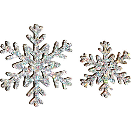 Fiocchi di neve argento in legno