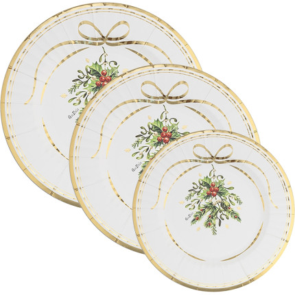 Piatti in carta Merry Gold Xmas in confezione da 8 pezzi