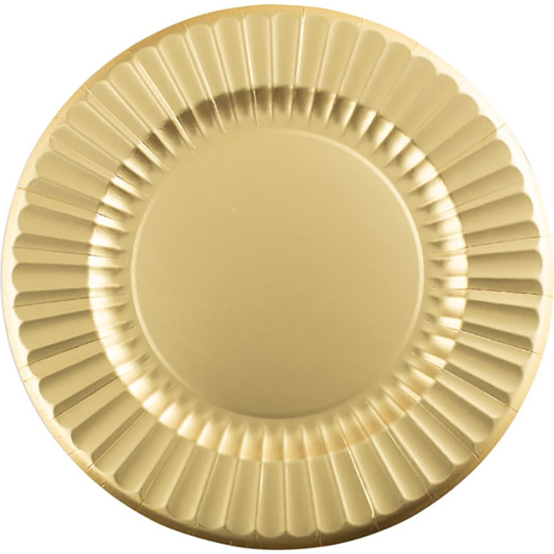 Maxi piatti round shape oro in cartoncino (6 pezzi)
