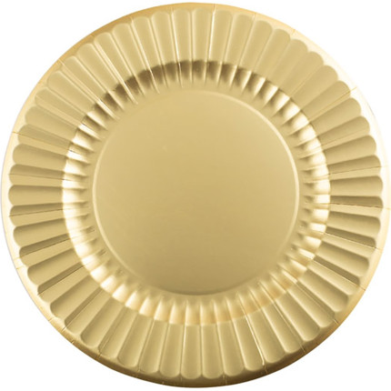 Maxi piatti round shape oro in cartoncino (6 pezzi)