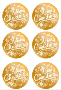 Etichette merry christmas metal in confezione da 60 pezzi