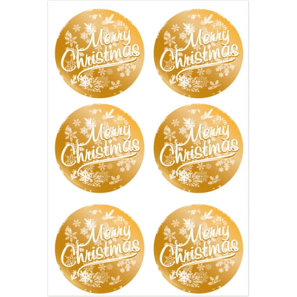 Etichette merry christmas metal in confezione da 60 pezzi