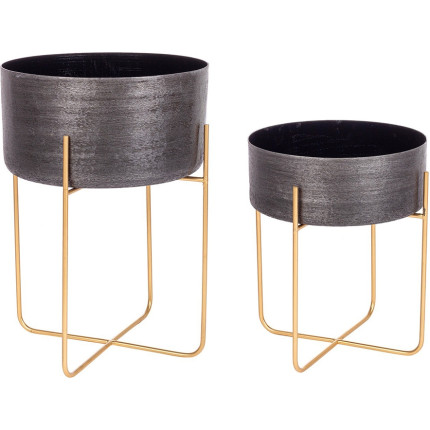 Vaso  varanasi stand nero in alluminio