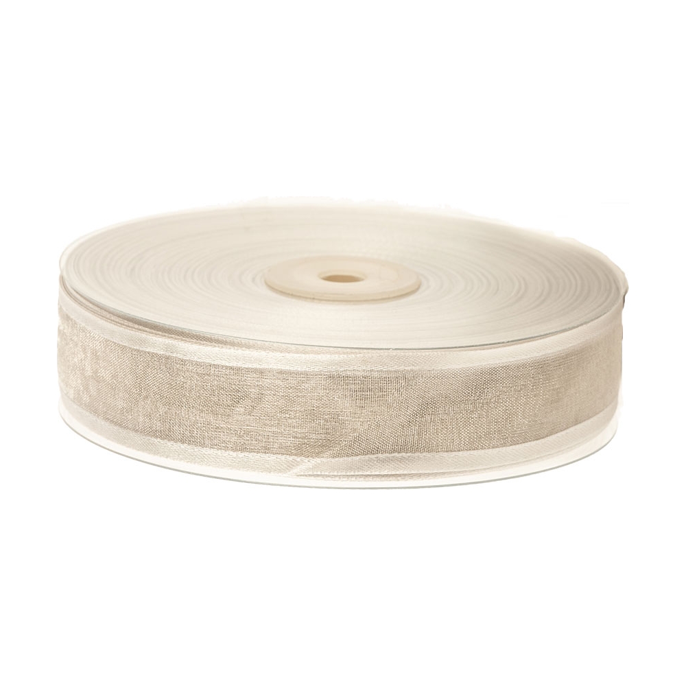 Nastro organza argento con bordi in raso