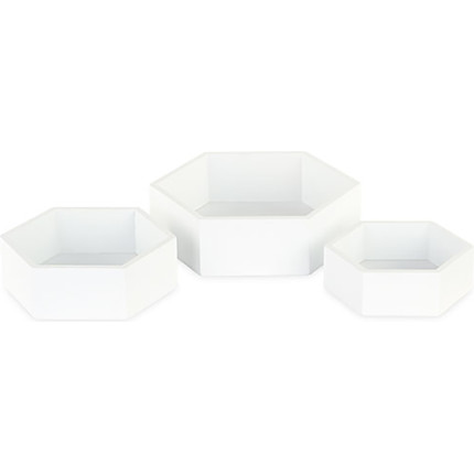 Esagono contenitore bianco