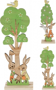 Albero in legno con coniglietti