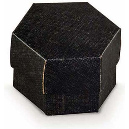 Scatola esagonale nera con coperchio