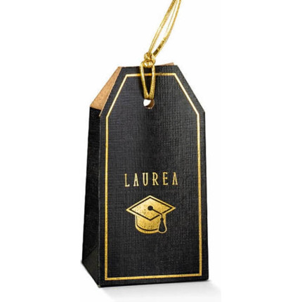 Scatola tag graduation nero