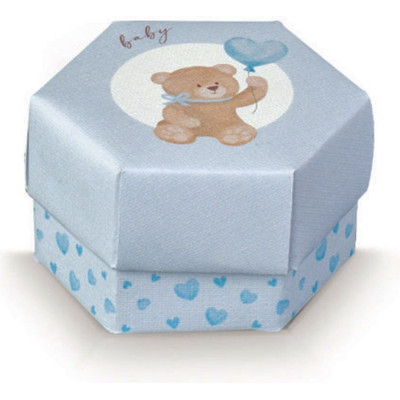 Scatola portaconfetti azzurra con coperchio