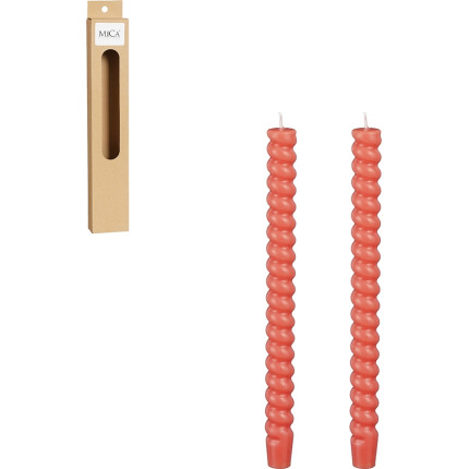 Candele twist arancio (2pz)