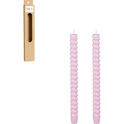 Candele twist rosa (2pz)