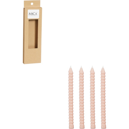 Candele twist rosa (4pz)