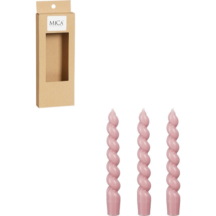 Candele twist rosa (3pz)