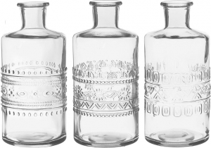 Bottiglietta decorativa in vetro trasparente
