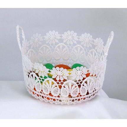 Cestino macrame' bianco