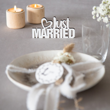 Just married in legno Just married in legno