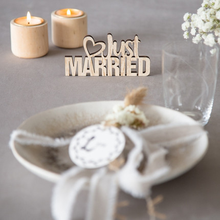 Just married in legno Just married in legno