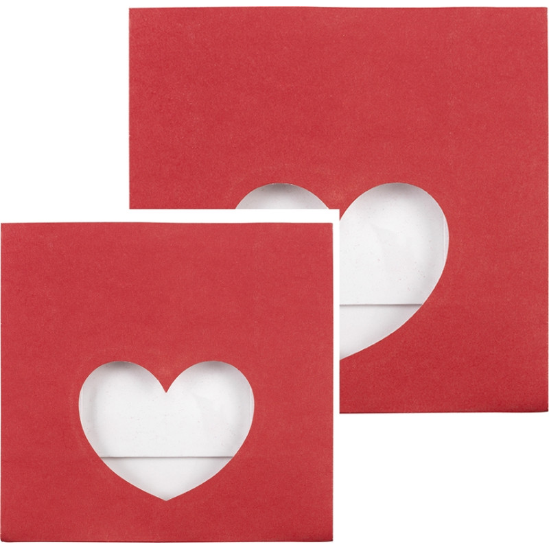 Sacchetti rossi con finestra cuore