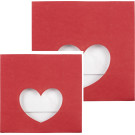 Sacchetto rosso con finestra a cuore