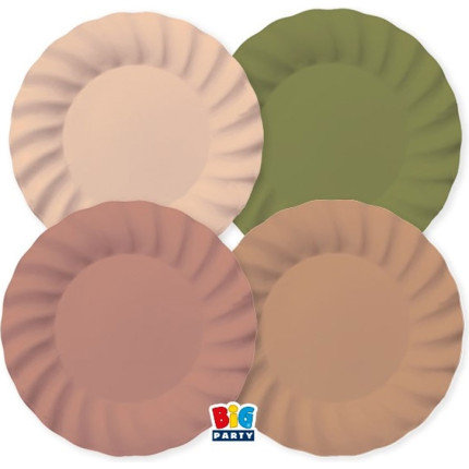 Piatti in cartoncino mix wavy boho