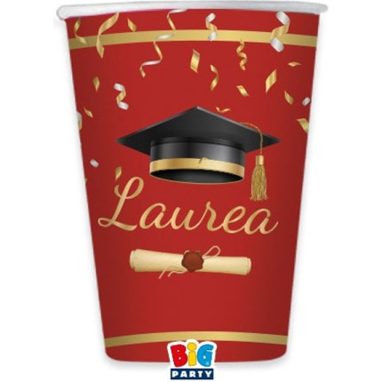 Bicchieri in cartoncino Laurea glamour