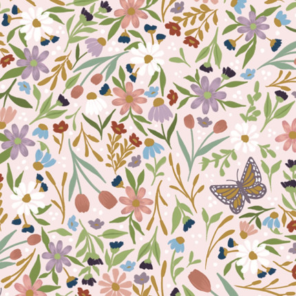 Carta velina ragelo con fiori di campo